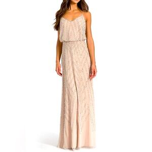 Adrianna Papell Sleeveless blouson beaded gown